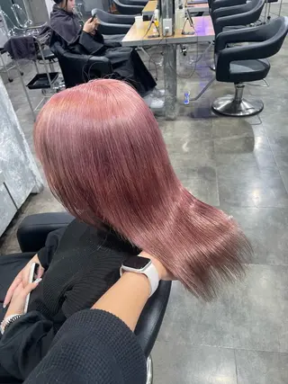 セミロング カラー ハイトーン 横浜💞ミオのヘアスタイル