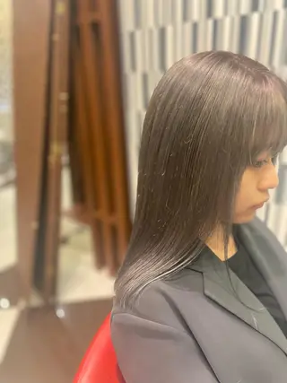 セミロング カラー メンズ 佐々木 麻純のヘアスタイル