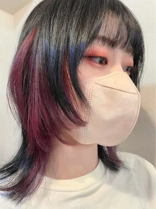 ミディアム ウルフカット/ボブ りなのヘアスタイル