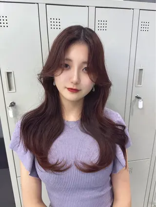 ロング カラー ヘアアレンジ 韓国ヘア🖤/透明感 shihoのヘアスタイル