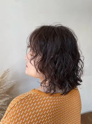 ミディアム パーマ ヘアアレンジ g  hair design所属・土屋 紗也果のヘアスタイル