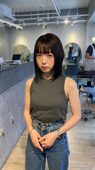 ミディアム 美髪・シールエクステ ホソタニリョウコのヘアスタイル