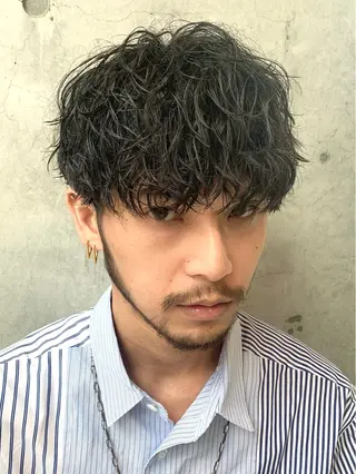 ショート パーマ メンズ 透明感カラー / カット / コハのヘアスタイル