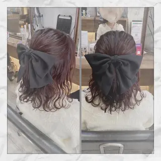 セミロング ヘアアレンジ ヘアセット/着付け 𓇼 松本 夏美𓇼のヘアスタイル