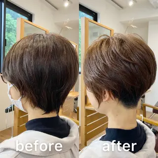 ショート カラー KIZU 髪質改善 オカルト怪談のヘアスタイル
