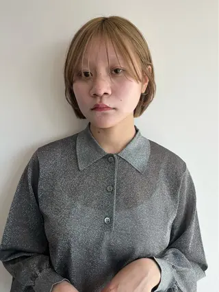 ショート パーマ/オリーブ/ 酸性ストレート/ゆなのヘアスタイル