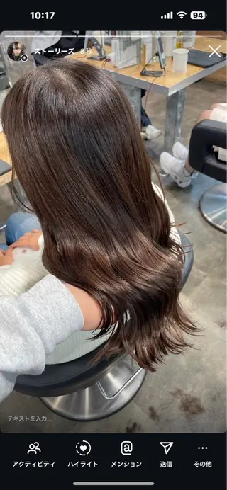 ロング カラー ヘアアレンジ 赤み消しブラウン プロ🐿けんご🐿のヘアスタイル