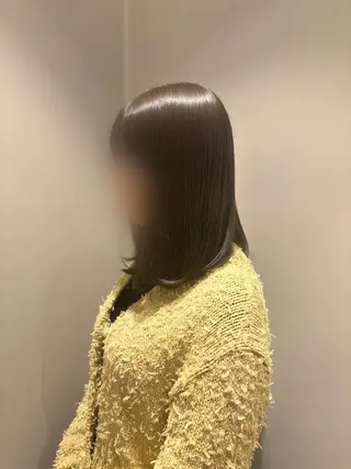 セミロング カラー 髪質改善カラー ベージュ🤎YUMEのヘアスタイル