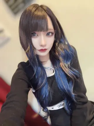 ロング カラー ヘアアレンジ M.O.D shibuya店所属・シールエクステ /まる🐺/渋谷のヘアスタイル