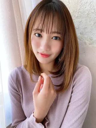 ミディアム カラー ツヤ髪になりたい方へ 🩷柴田知亜希のヘアスタイル