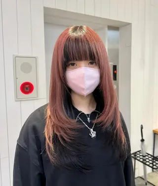 ロング カラー ALBUM新宿所属・リクト /レイヤーカットのヘアスタイル