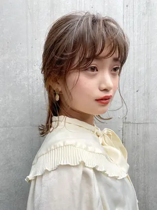 ミディアム カラー ヘアアレンジ 三浦 望のヘアスタイル