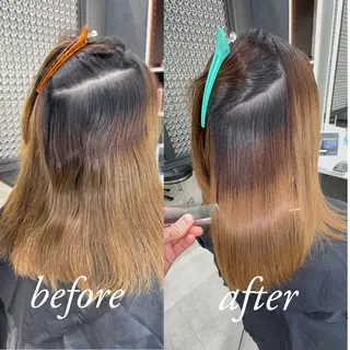 セミロング カラー パーマ ショート×ブリーチ 🪞問屋町/yujiのヘアスタイル