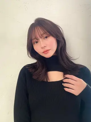 セミロング カラー ren ボブロブ/ミディアムのヘアスタイル