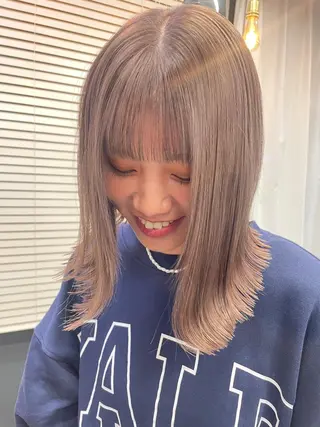 セミロング まいか🤎髪質改善 ミルクティーボブ🎀のヘアスタイル
