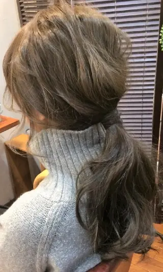 ロング パーマ カラー 髪質改善ストレート/ kurachiのヘアスタイル