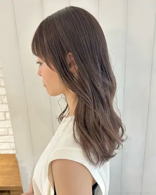 セミロング カラー ヘアアレンジ GARDEN aoyama所属・ブリーチなしで透明感 艶カラー【Ryo】のヘアスタイル