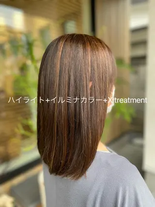 セミロング カラー riddle hair(駒生)所属・山越 美裕樹のヘアスタイル