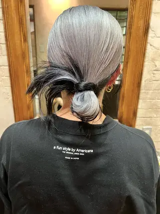 セミロング ハイトーンカラー🍑 心斎橋のヘアスタイル