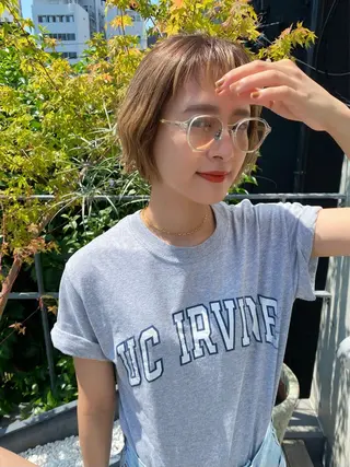 ショート カラー 似合わせカット レイヤーボブウルフのヘアスタイル