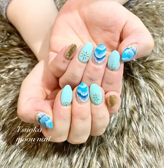 ネイル 🌙都岡 ムーンネイルのネイルデザイン