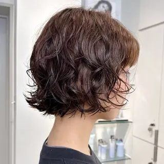ショート レイヤー/パーマ/ 艶カラー/💚千琴のヘアスタイル