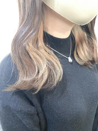 セミロング カラー 髪質改善色素改善特化 keiのヘアスタイル