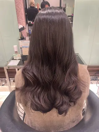 ロング パーマ コテ巻きパーマ 藤野佑成のヘアスタイル