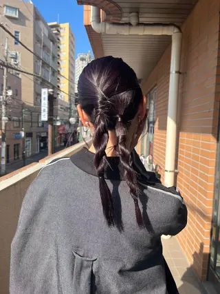 セミロング カラー ヘアアレンジ miku🎀門前仲町 ブリーチ・レイヤーのヘアスタイル