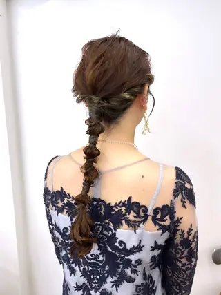 ミディアム カラー ヘアアレンジ HIROKO / 透明感暖色カラー🎀のヘアスタイル