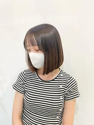 ミディアム 髪質改善カラー🤍 エクステ✨君島由実子のヘアスタイル