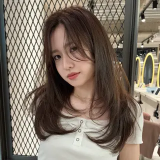 セミロング カラー ハイトーン特化🤍/ 韓国ボブ / ハルナのヘアスタイル