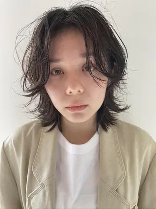 ミディアム カラー パーマ CEINE+ officialのヘアスタイル