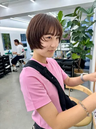 ショート カラー ボブ/レイヤー/ケア パーマ/リュウタのヘアスタイル