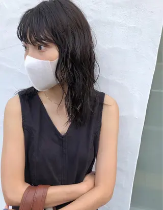 ミディアム カラー パーマ 山本 芳喜のヘアスタイル