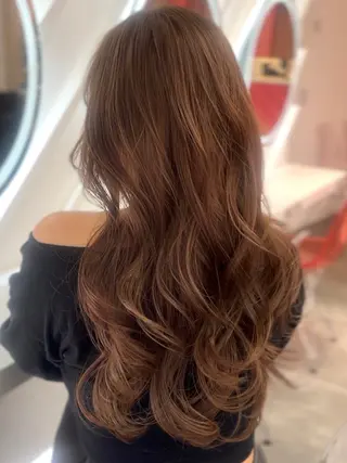 ロング カラー 山崎/ボブ縮毛矯正 レイヤー髪質改善のヘアスタイル