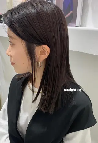 セミロング カラー 顔周りレイヤー 🎀マリノのヘアスタイル