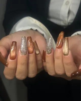 ネイル Haluca 長さ出し🍀のネイルデザイン