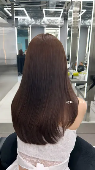 セミロング 韓国ヘア AYUMIのヘアスタイル