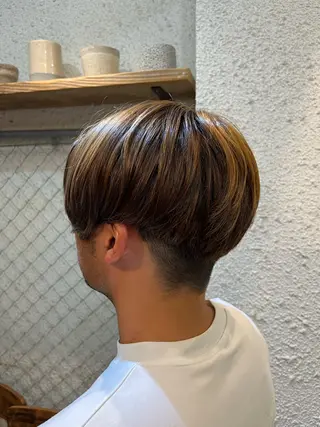 メンズ 傷ませないカラー・ ボブ・リクト💥のヘアスタイル