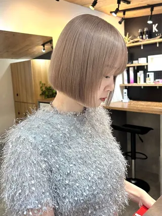 ショート カラー 韓国/ハイトーン/ ボブ🎀MIKU🎀のヘアスタイル