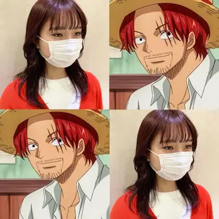 セミロング カラー ヘアアレンジ ayumi🌈 インナーカラー🌈のヘアスタイル