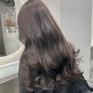 ロング カラー 透明感カラー グレージュ/あいのヘアスタイル