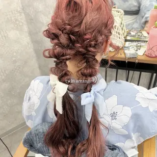 ロング カラー ヘアアレンジ makoto / 韓国風ヘア🎀🪄︎のヘアスタイル