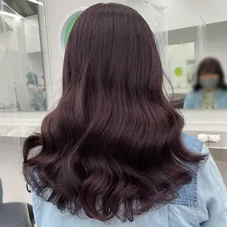 ロング カラー ヘアアレンジ 🩵色落ち可愛い 寒色カラー🩵のヘアスタイル