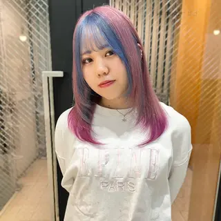 セミロング カラー MEI🎀つやカラー 🎀レイヤー🎀渋谷のヘアスタイル