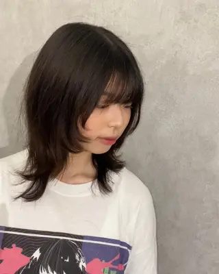 ミディアム sunc所属・レイヤーカット ワンホンヘアそうたのヘアスタイル