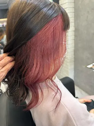 ミディアム カラー 透明感/ブリーチ縮毛 /髪質改善/星野純一のヘアスタイル