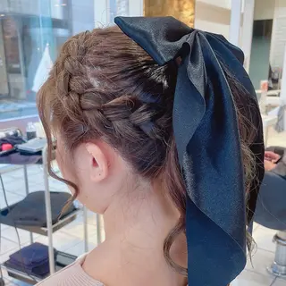 ロング ヘアアレンジ ブリーチ/ヘアセット 【𝙍𝙞𝙣𝙤】のヘアスタイル