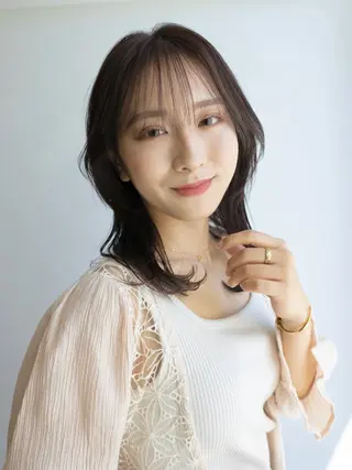 セミロング カラー 増渕 駿介のヘアスタイル